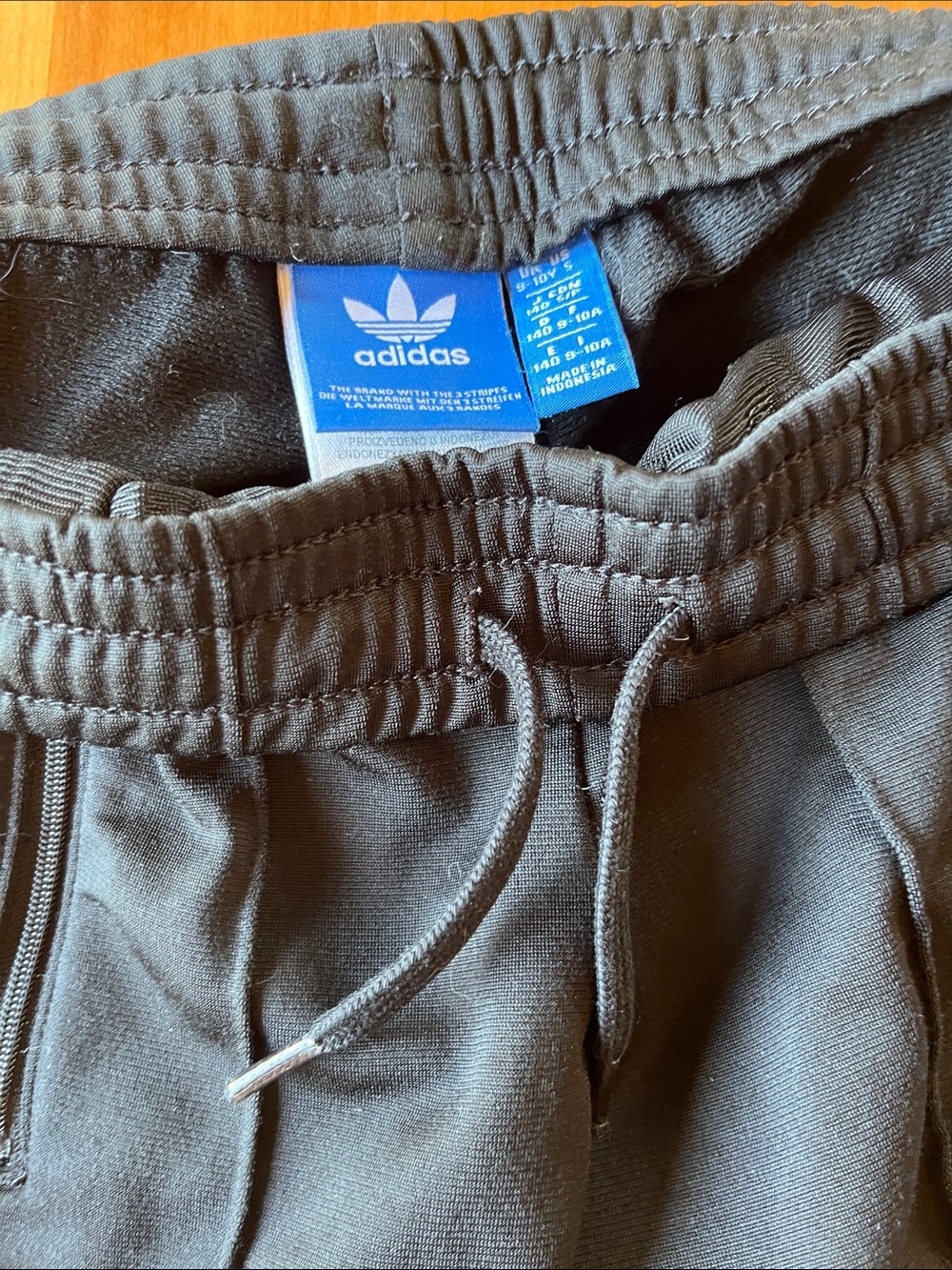 adidas Kids Black Track Pants with White Side Stripes - Picture 3 of 3